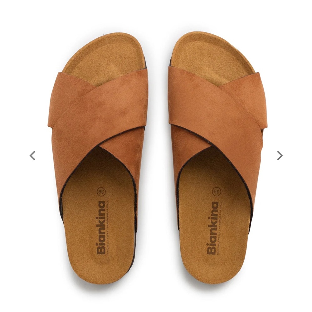 Alacant Vegan Suede Slide Cork Sandal - Biankina
